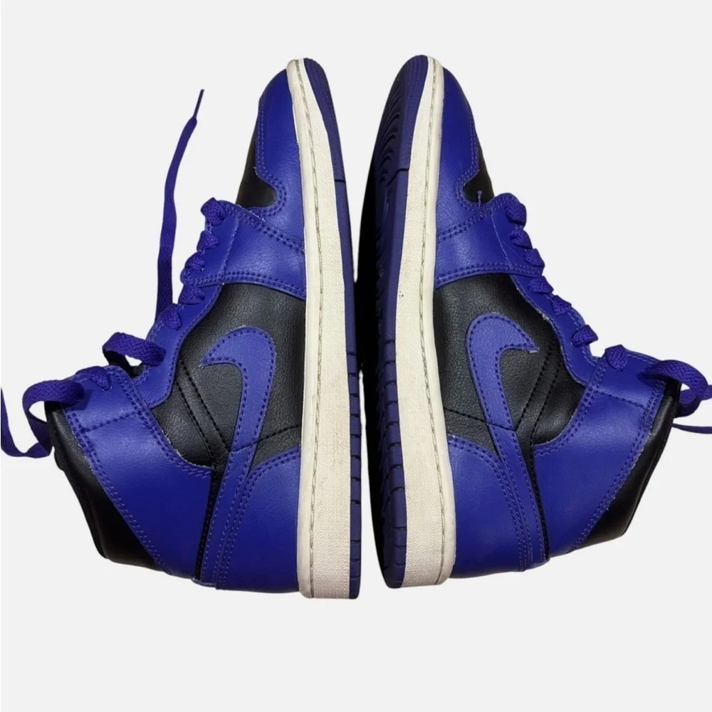 Nike Air Jordan 1 Sz 6 Shoes High-top Basketball Sneakers Purple Black